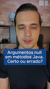 Se você passa null em argumentos de métodos de uma classe Java, assista esse vídeo. #java #algaworks #programação | AlgaWorks | Facebook