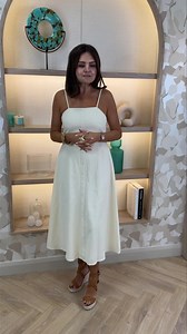 5.1K views · 15 reactions | How gorg is this dress? ☀️ It’s fully lined, which is a winner!! It is the most gorgeous shade of neutral and super comfy! Shop dress  https://walkinwardrobeonline.com/products/frankie-button-front-dress-in-cream Shop wedges  https://walkinwardrobeonline.com/products/cathy-strappy-wedges-in-tan Love Laura xo | The Walk In Wardrobe Online | Facebook