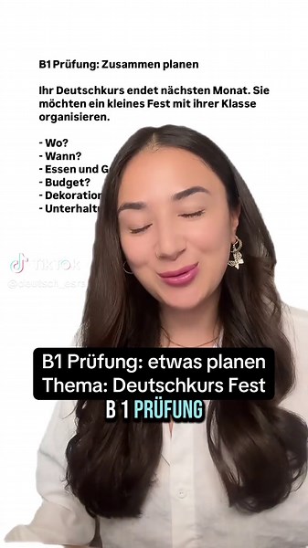 B1 Prüfung: Deutschkurs Fest planen und bestehen