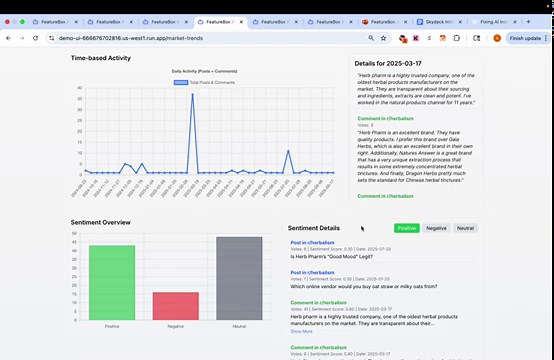 latest demo for FeatureBox AI