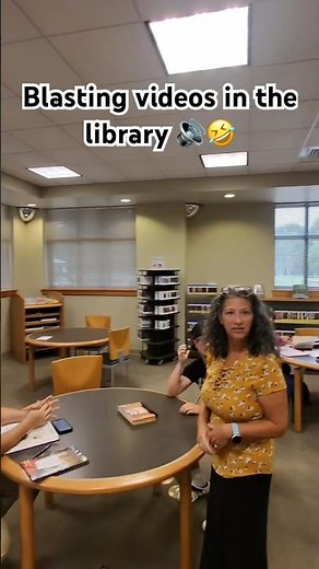 Blasting videos in the library 🔊 #shorts
