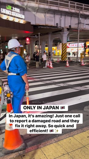 1.2M views · 14K reactions | In Japan, it’s amazing! Just one call to report a damaged road and they fix it right away. So quick and efficient! ✨ they fix it immediately. No delays, no excuses — just action! ✨ #japan #onlyinjapan #fblifestyle | Jennifer Muramatsu | Facebook