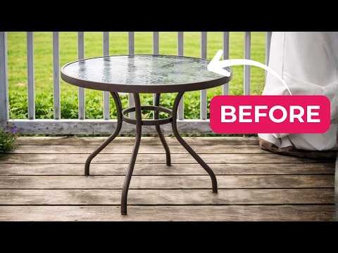 The EASIEST porch makeover using a shower curtain!