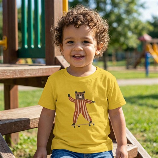 Skateboard Bear Toddler T-shirt, Double Sided Little Skate Crew Infant Tee, Soft Cotton Shirt - Etsy