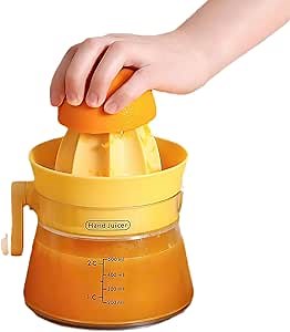 Citrus Manual Juicer Lemon Squeezer, Orange Juicer Handheld Manual Press for Max Extraction, Easy to Clean/Use Juice Squeezer with Capacity Marking