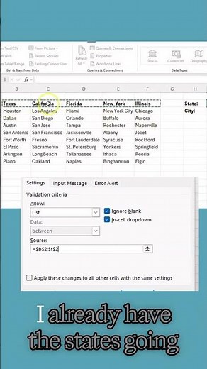 Basic Drop Down Lists in Excel - part 1