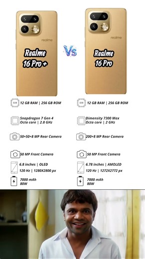 Realme 16 Pro+ vs Realme 16 Pro 5g #shorts #foryou #automobile
