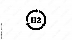 hydrogen energy, h2 animation icon with arrows.4K motion animation. Stock Video