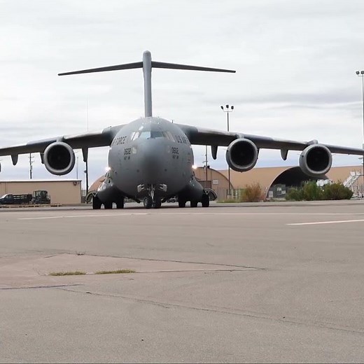 C-17 Globemaster Roars Off the Runway #military #aircraft #usairforce