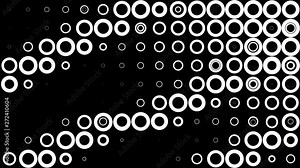 Halftone texture. Gradient effect with circle dots. Diagonal movement of halftones. Abstract black white motion background. Seamless looping animation. Stock Video