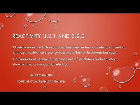 IB Chemistry SL/HL - Reactivity 3.2.1 and 3.2.2 - Redox Reactions