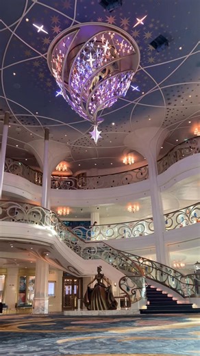 Disney Information Station on Instagram: "At 7:30 a.m., the Disney Wish lights up its chandelier to the tune of A Dream Is a Wish Your Heart Makes, wishing everyone a magical good morning ✨ • • • #disneywish #disneycruise #disneycruiseline #disneywishcruise #cinderella #adreamisawish #disneyfan"