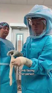 How to sterilely gown and glove for surgery. #surgicaltechnologist #scrubtech #scrub #operatingroom