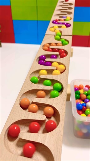 marble Run Race ASMR #360 Wooden Wave Course Colorful Marbles #marblerun #marblerunrace #asmr