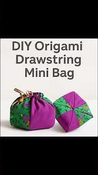 DIY Drawstring Mini Bag 🧵 | Easy Origami Style Sewing Tutorial for Beginners #shorts
