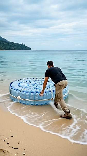 Making a Floating Survival Dome with Water Bottles