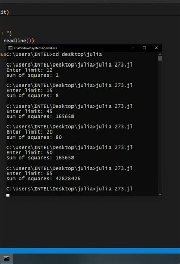 julia | Euler project 'sum of squares' | CodeLearning