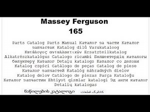 Massey Ferguson 165 - Parts Catalog