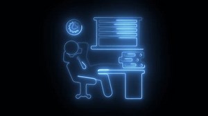 clip-3679761359-glowing-neon-animation-procrastination-icon-on-black