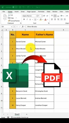 Excel to PDF Easy Way #excel #windowstips