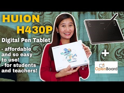 HUION H430P UNBOXING + TUTORIAL | Digital Pen Tablet | Openboard | Online Teaching | Rence & Mela