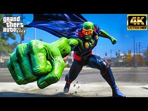 GTA 5 - New! Martian Manhunter Mod Gameplay 4K