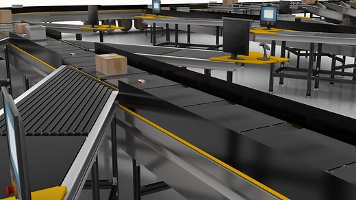 Interroll Crossbelt Sorter (Animation, English)