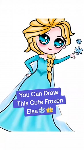 Frozen Elsa Cute Super Easy Drawing 🤩👑❄️#tiktoklongs #cutedrawing #easydrawing #viral #foryou #art #speed #fypシ #frozen #elsa #disney #disneyprincess #disneyland #girldrawing #cute@Disney