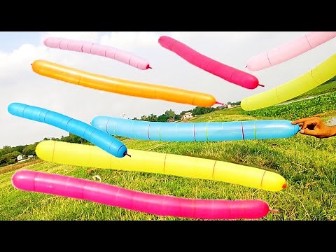 balloon pop 43 | Rocket balloons making fly in the blue sky with real amazing sound | beautiful