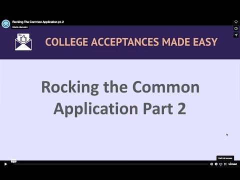 Rocking the Common Application Part 2 (Maximize Activities, Add'l Information and Other Sections)