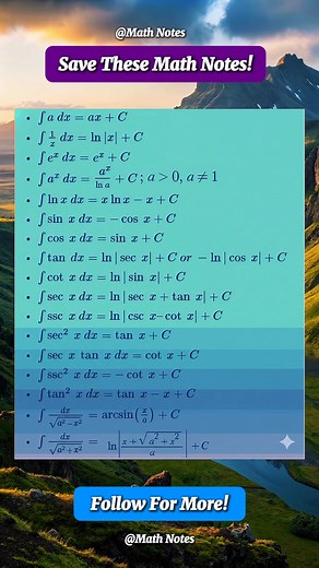33K views · 432 reactions | Calculus Formula Math Notes | Math Notes | Facebook