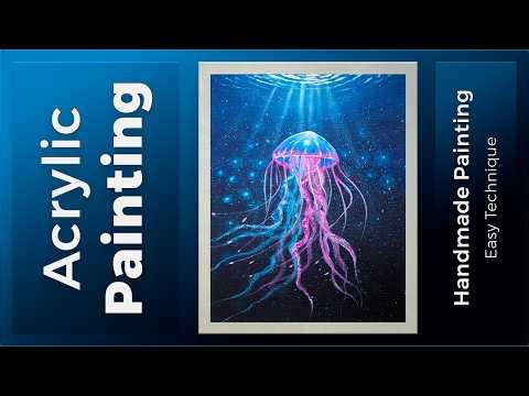 Painting a Glowing Neon Jellyfish! 🪼 (Easy Layering Technique)