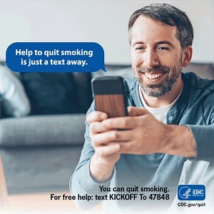 We’re here to help people quit smoking for good. Sign up for SmokefreeTXT to stay on track while becoming smokefree. | CDC Tobacco Free | Facebook