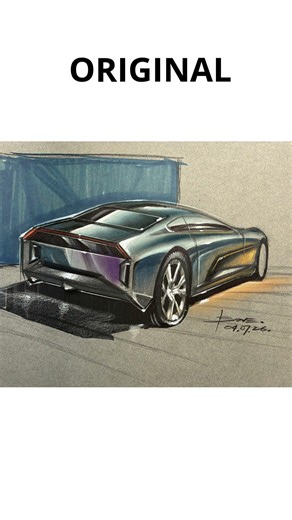 Original Car Sketch Vs VIZCOM #short