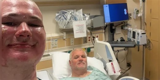 ‘Leave me, just get out’: Son helps father escape fire after car they were fixing explodes