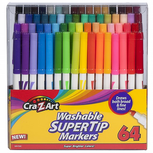 Cra-Z-Art Washable Super Tip Markers, 64 Count