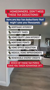 3 comments |  Homeowners, Don’t Miss These Tax Deductions!  - Follow me on Facebook, Instagram, and TikTok. #30daychallenge #househack #first time homebuyers #home buying #1TimeHomebuyer #Homebuyer101 #HomebuyerSecrets #RealestateAgent #Homebuyertips #HomebuyerGuide #HomebuyerTiktok #realestate #mortgage #realestateinvestors #instagramreels #instagramvideo #instagramrealtor #floridarealtor #winterhavenflorida #auburndaleflorida | Legacy Realty International | Facebook