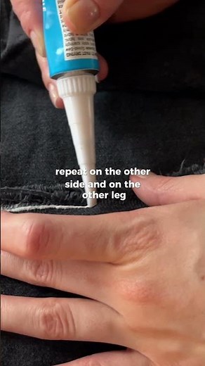 Best hack for frayed hem jeans #clothinghacks #frayedjeans #rawhem