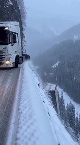 6.8M views · 3.2K reactions | Semi Trailer Slides Off Icy Cliffside...