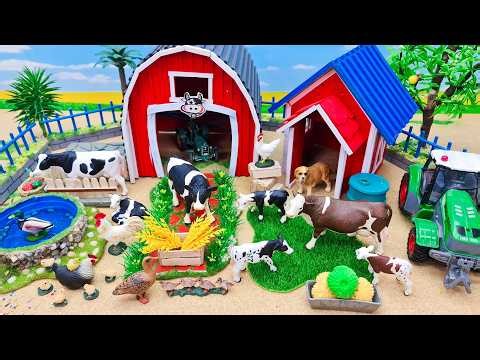Build a Cow Barn with Farm Aventure and Caring for Cow - Transport Cows Move to New Farm