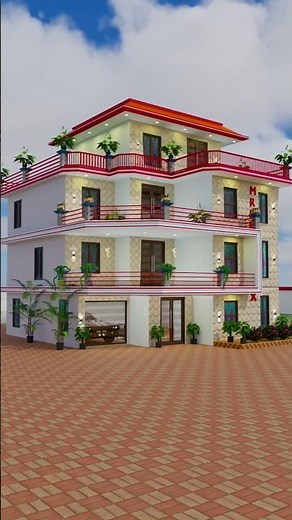 Village House 🏡 Design #elevation #frontelevation #house #home #architecture #song #hindisong #3d
