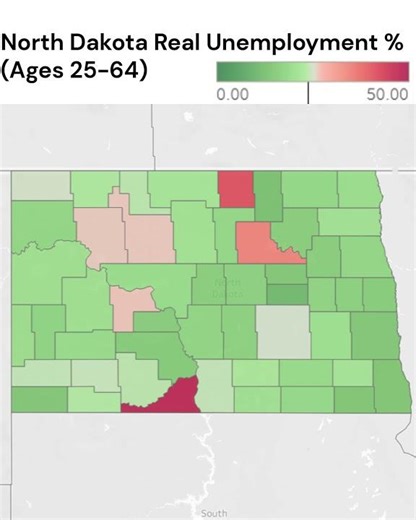 Real Unemployment Map North Dakota, Oregon, and Mississippi