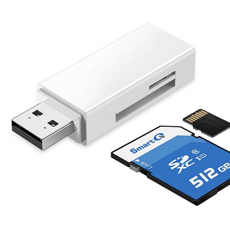 SD Card Reader USB 3.0 2 Slots Memory Card Reader for SDXC, SDHC, SD, MMC, RS-MMC, Micro SDXC, Micro SD, Micro SDHC Card WHITE - Walmart.ca
