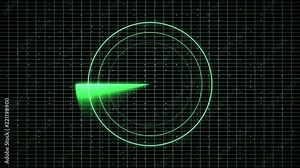 Radar screen background animation with grid and moving dots. Backdrop of science interface.