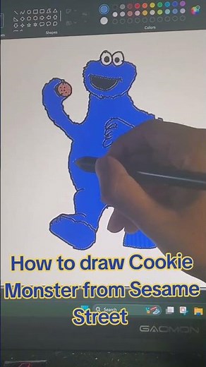 How to draw Cookie Monster from Sesame Street