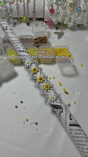 DIY Sunflower Beads Ring Tutorial