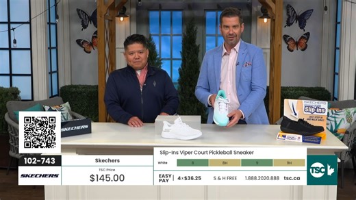 🎾 New at TSC! Sean’s got the scoop on the Skechers Slip-ins Viper Court Pickleball Sneakers—with Goodyear® soles for serious grip and style! 👟🔥Designed for the court, made for comfort. Also in men’s (item 102-744)! Shop now at TSC.ca #ShopTSC #ProudlyCanadian #iamseankeane #SKECHERS #Pickleball #slipins #newarrivals | TSC