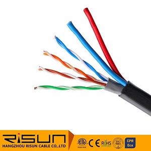 [Hot Item] CCTV Siamese Cat5e UTP 18AWG/2c Power Copper LAN Cable Outdoor Double Sheath