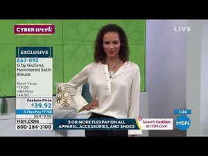 G by Giuliana Hammered Satin Blouse