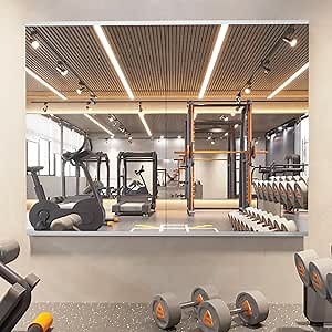 pertetey Home Gym Mirror, 48X30 Inch(Each)-2Pack Wall Mounted Large Frameless Tempered Glass Mirror, Idea for Gym, Yoga, Bedroom, Dance Studio, Living Room